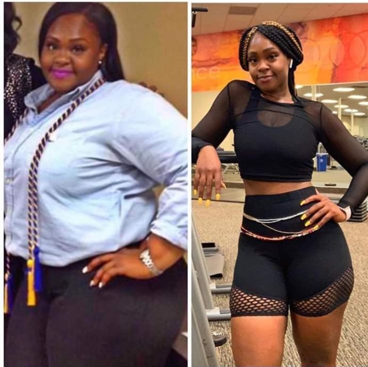 image showing a black woman before and after Weight Loss transformation